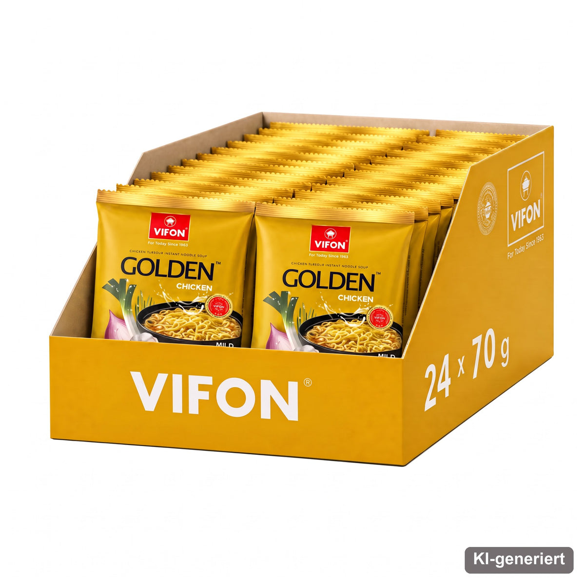 VIFON Golden Instant-Nudelsuppe mit Hähnchengeschmack, mild, 24x70 g
