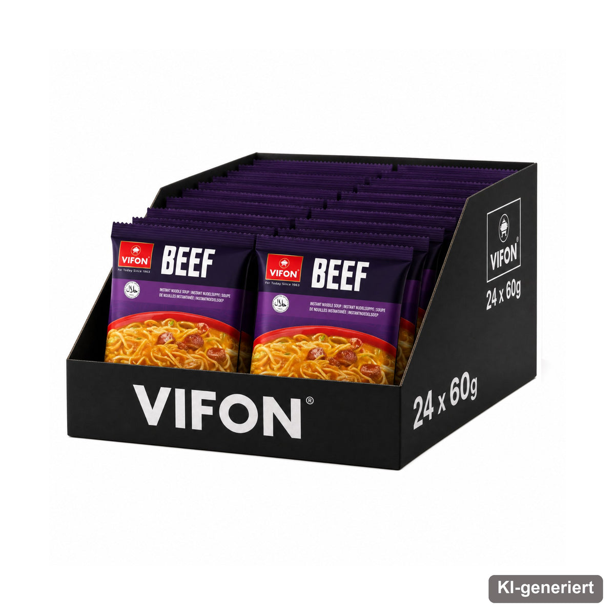 VIFON Instant-Nudelsuppe mit Rindfleischgeschmack, mild, 24x60 g