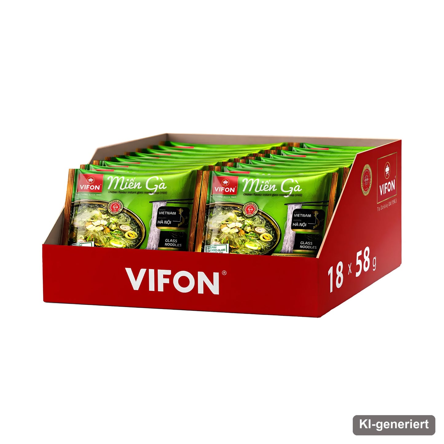 VIFON Miến Gà Instant-Glasnudelsuppe mit Hähnchengeschmack, 18x58 g