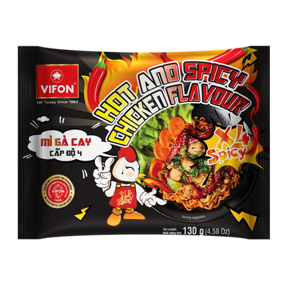 VIFON Hot & Spicy Instant-Nudeln mit Hähnchengeschmack, 18×130 g