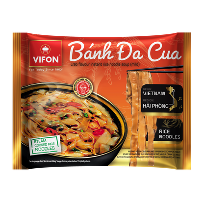 VIFON Banh Da Cua Instant-Reisnudeln mit Krabbengeschmack, 14x60 g
