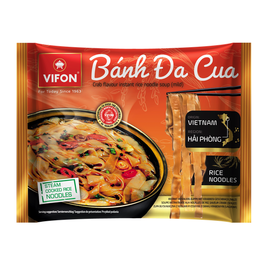 VIFON Banh Da Cua Instant-Reisnudeln mit Krabbengeschmack, 14x60 g