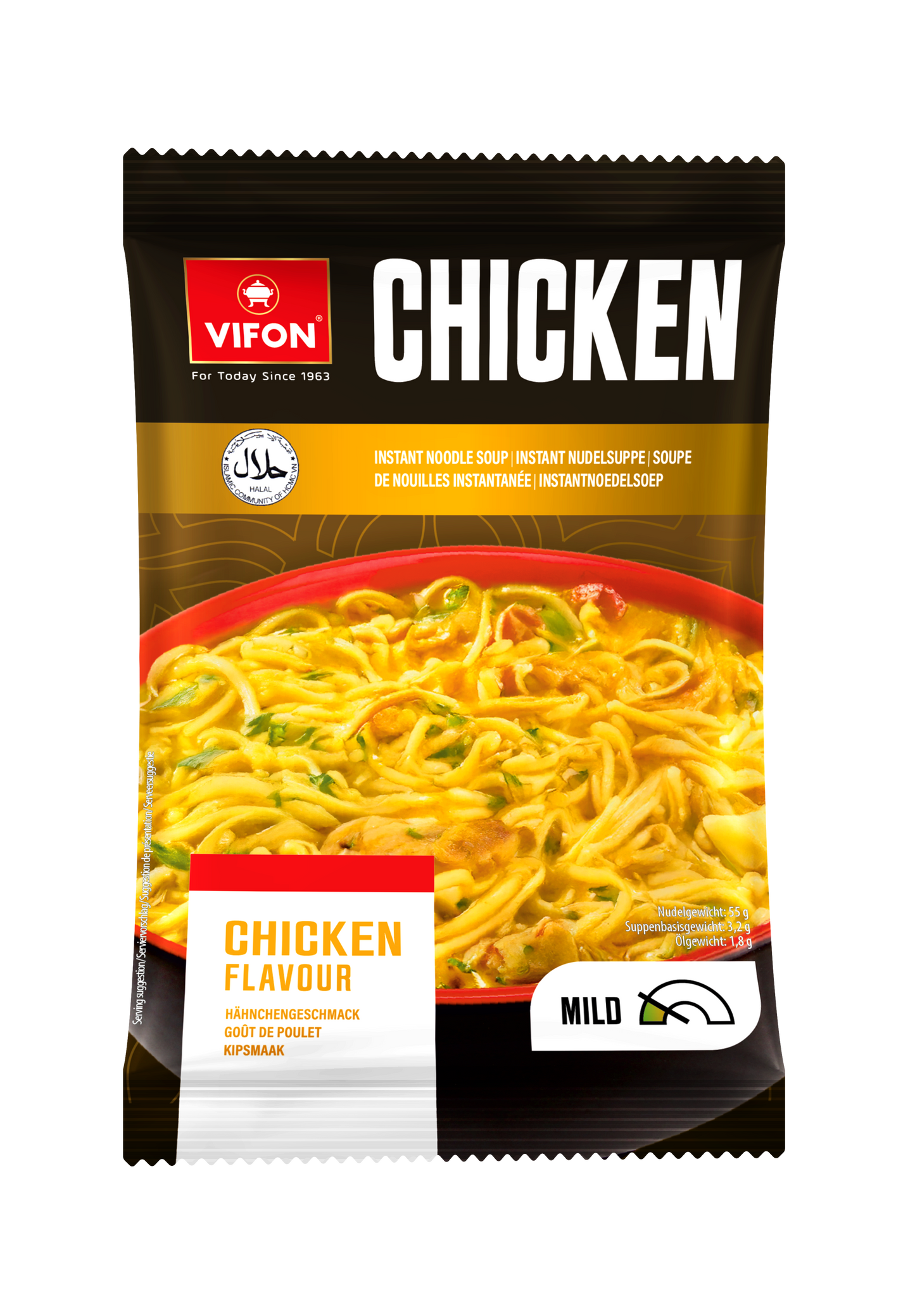 VIFON Instant-Nudelsuppe mit Hähnchengeschmack, mild, 24x60 g