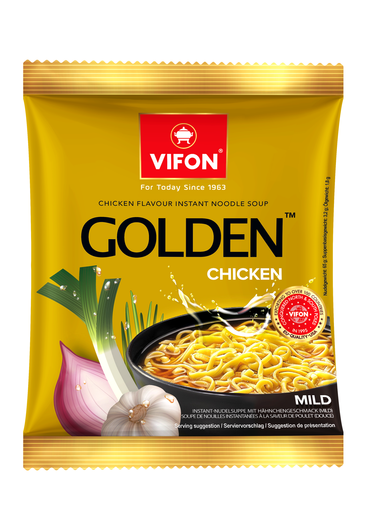 VIFON Golden Instant-Nudelsuppe mit Hähnchengeschmack, mild, 24x70 g