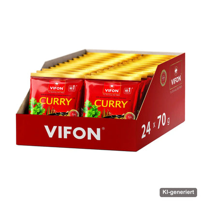 VIFON Golden Instant-Nudelsuppe mit Curry-Hähnchengeschmack, 24x70 g