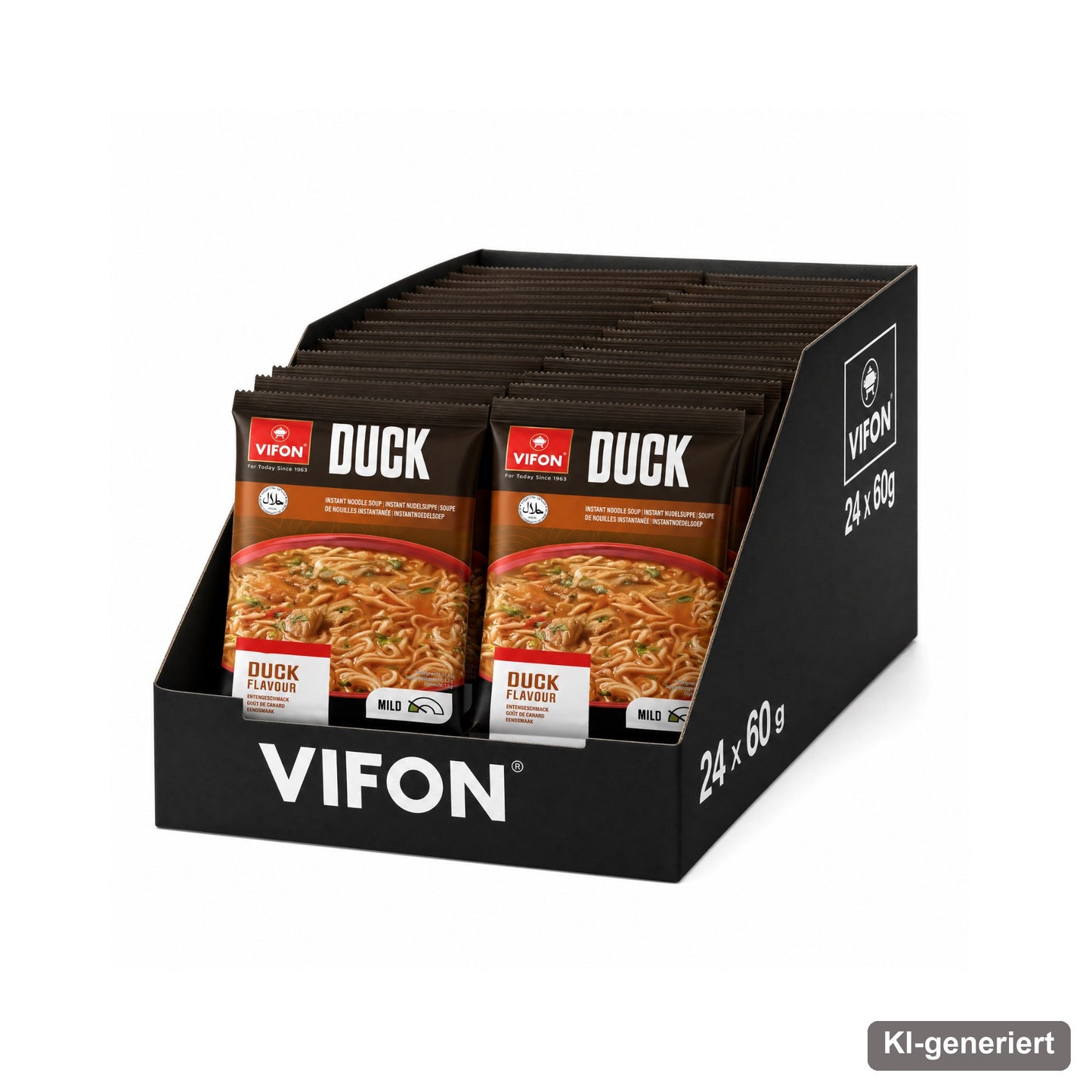 VIFON Instant-Nudelsuppe mit Entengeschmack, mild, 24x60 g