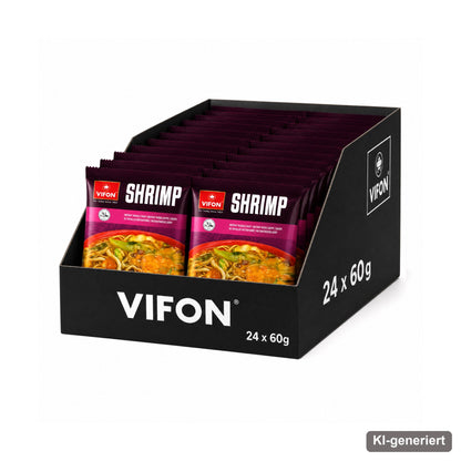 VIFON Instant-Nudelsuppe mit scharfem Garnelengeschmack, 24x60 g