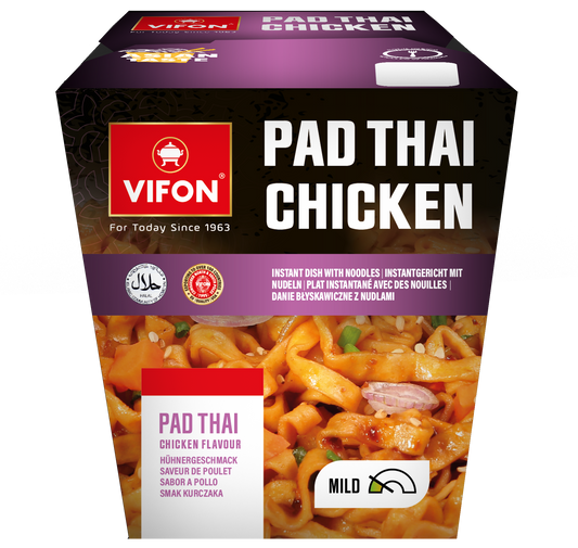VIFON Lunch Box Pad Thai Instant-Nudelgericht mit Hähnchengeschmack, mild, 8x85 g