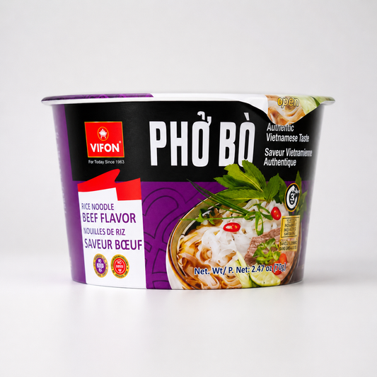 VIFON Phở Bò Bowl Instant-Reisnudelsuppe mit Rindfleischgeschmack, 70 g