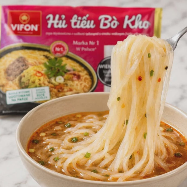 VIFON Hu Tieu Bo Kho Instant-Reisnudeln mit geschmortem Rindfleischgeschmack, 18x65 g