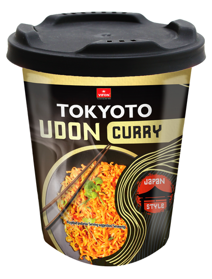 VIFON Tokyoto Udon Instant-Nudelgericht mit Curry-Hähnchengeschmack, leicht scharf, 8x85 g