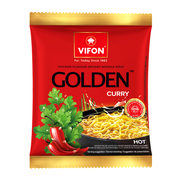 VIFON Golden Instant-Nudelsuppe mit Curry-Hähnchengeschmack, 24x70 g